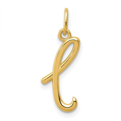 14k Yellow Gold Letter L Initial Charm Pendant for Women