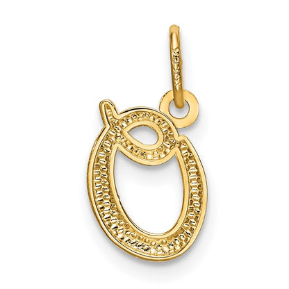14k Yellow Gold Letter O Initial Charm Pendant for Women