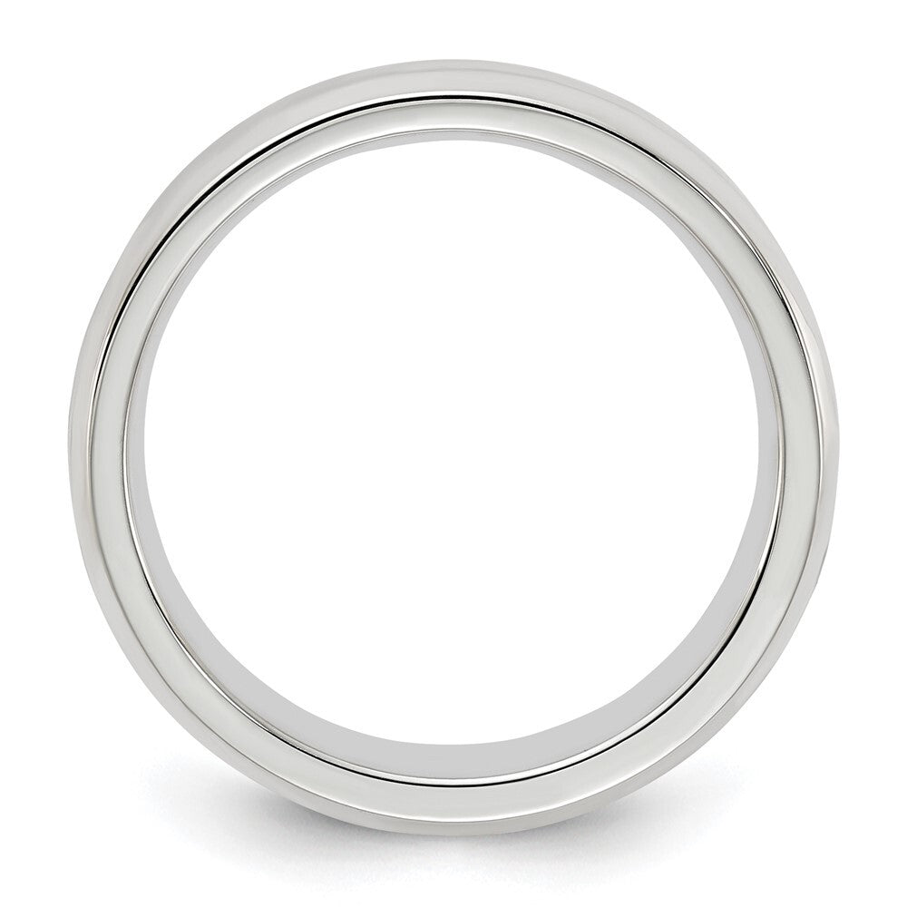 Sterling Silver 5mm Beveled Edge Size 8 Band Ring