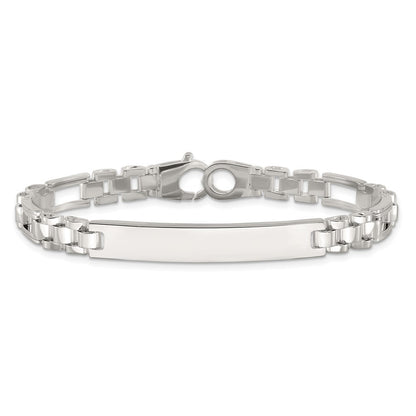 Sterling Silver Polished 6.5mm Fancy Link 7.75 inch ID Bracelet
