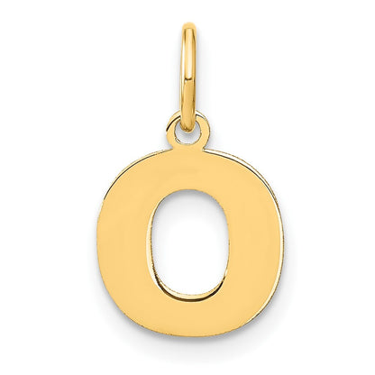 14k Yellow Gold Letter O Initial Pendant for Women
