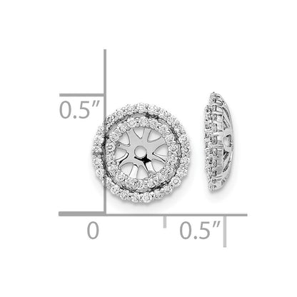 14k White Gold Diamond Earring Jackets