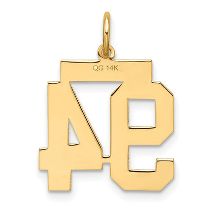 14k Yellow Gold Medium Satin Number 94 Charm Pendant for Women