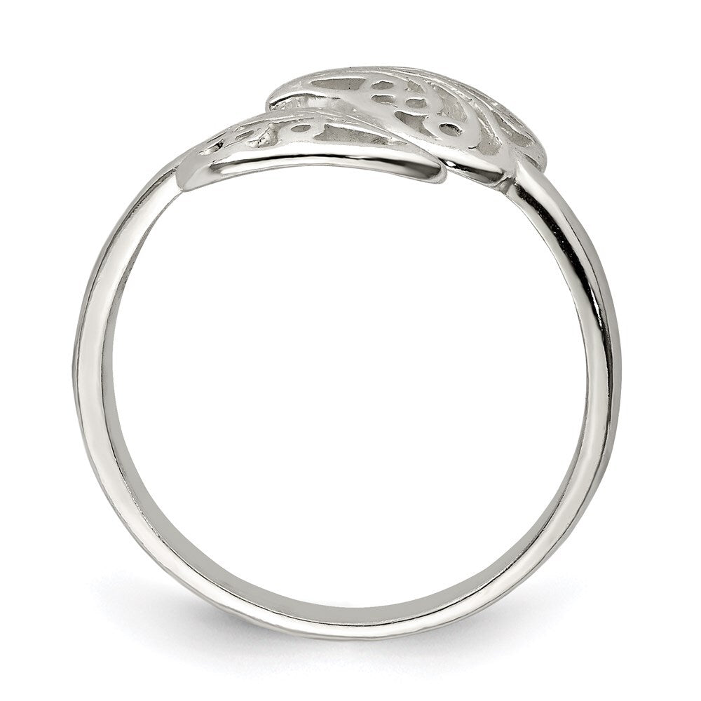 Sterling Silver Polished Filigree Ring Size 6