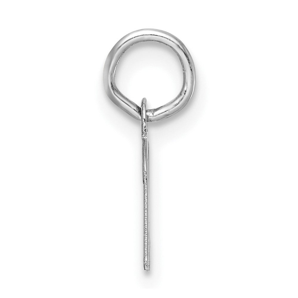 14k White Gold Small Script Letter K Initial Charm Pendant