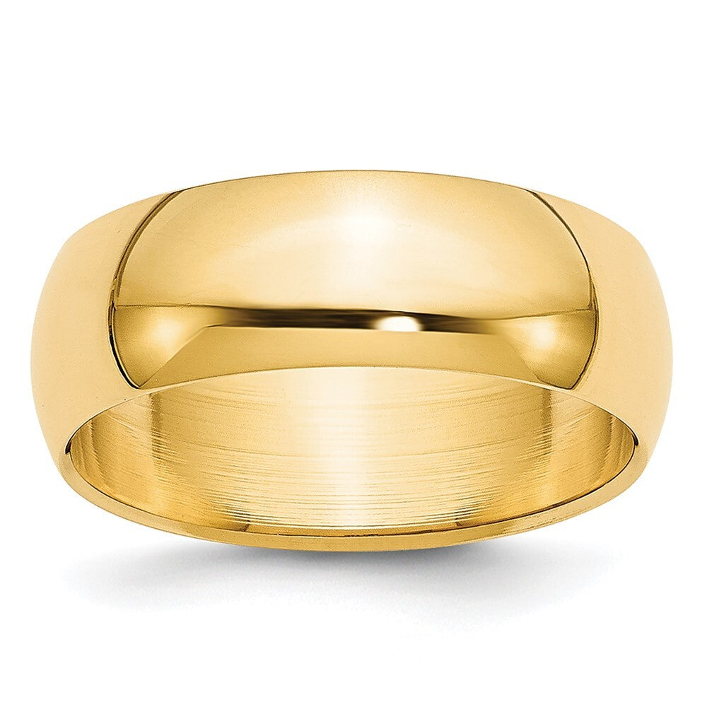 14K Yellow Gold Yellow Gold 6mm Lightweight Half Round Wedding Band Size 7
