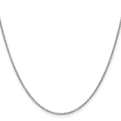 14K White Gold 20 inch 1.4mm Round Open Wide Link Cable Chain Necklace