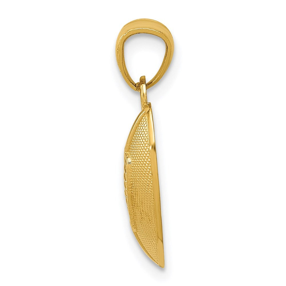 14k Yellow Gold Football Pendant