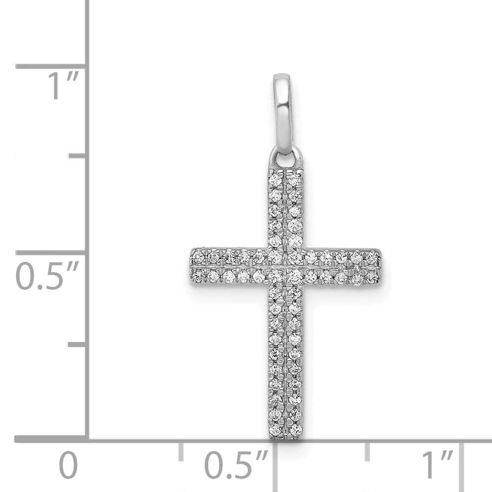 14k White Gold 1/6ct. Diamond Cross Pendant for Women