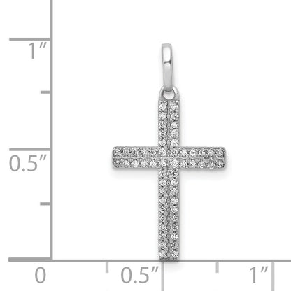 14k White Gold 1/6ct. Diamond Cross Pendant for Women