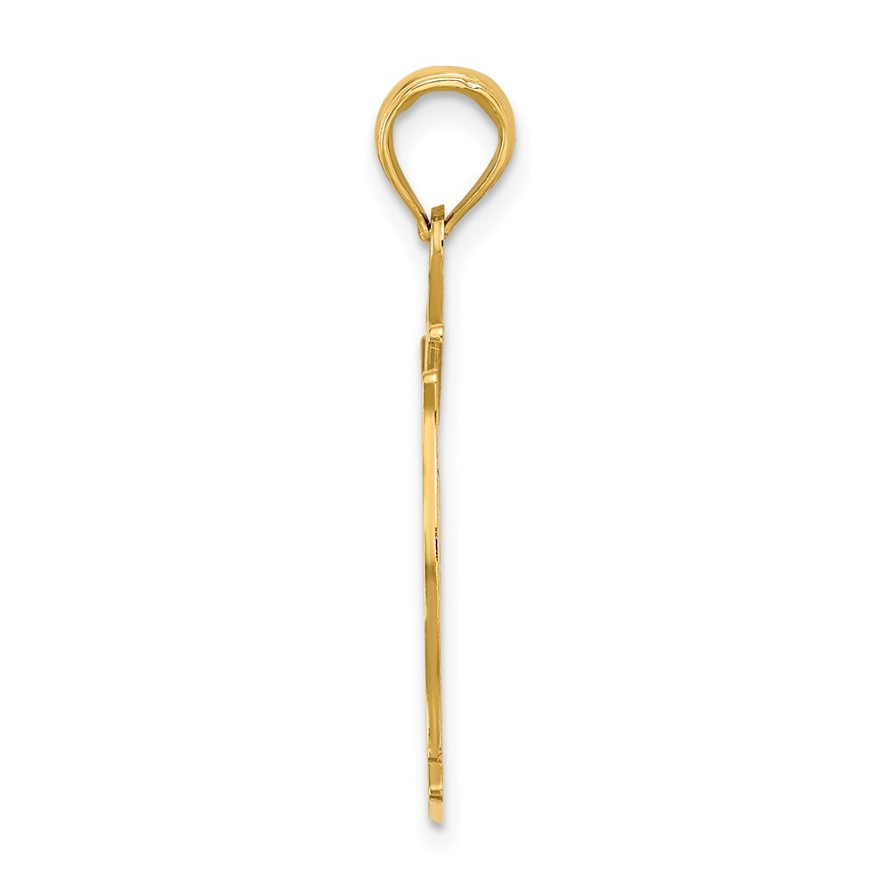 14k Yellow Gold FD LADIES AUX in Shield Charm Pendant for Women