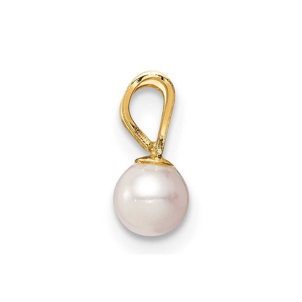 14k Yellow Gold Madi K 4-5mm White Near Round Freshwater Cultured Pearl Pendant