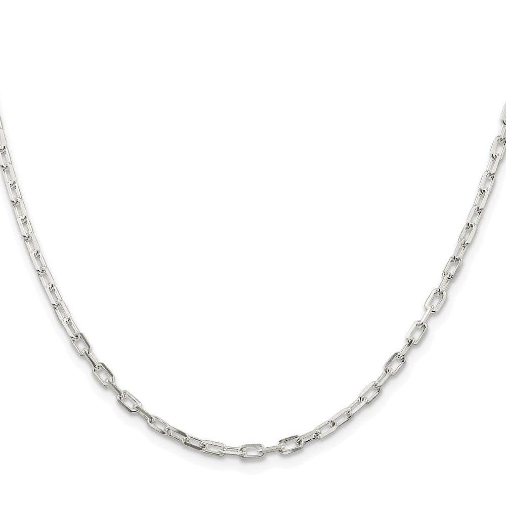 Sterling Silver Rhodium-plated 2.9mm Diamond-cut Long Link Cable Chain Necklace