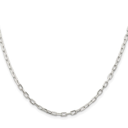 Sterling Silver Rhodium-plated 2.9mm Diamond-cut Long Link Cable Chain Necklace