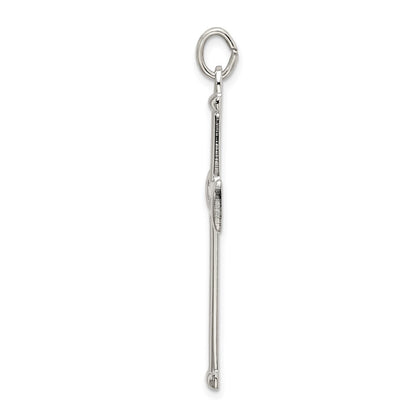 Sterling Silver Polished and Satin Cross Pendant Holiday Gift for Women