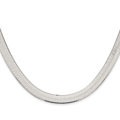 Sterling Silver Rhodium-plated 8.75mm Magic Herringbone Chain Necklace
