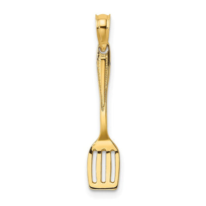 14k Yellow Gold 3-D Polished Spatula Charm Pendant for Women