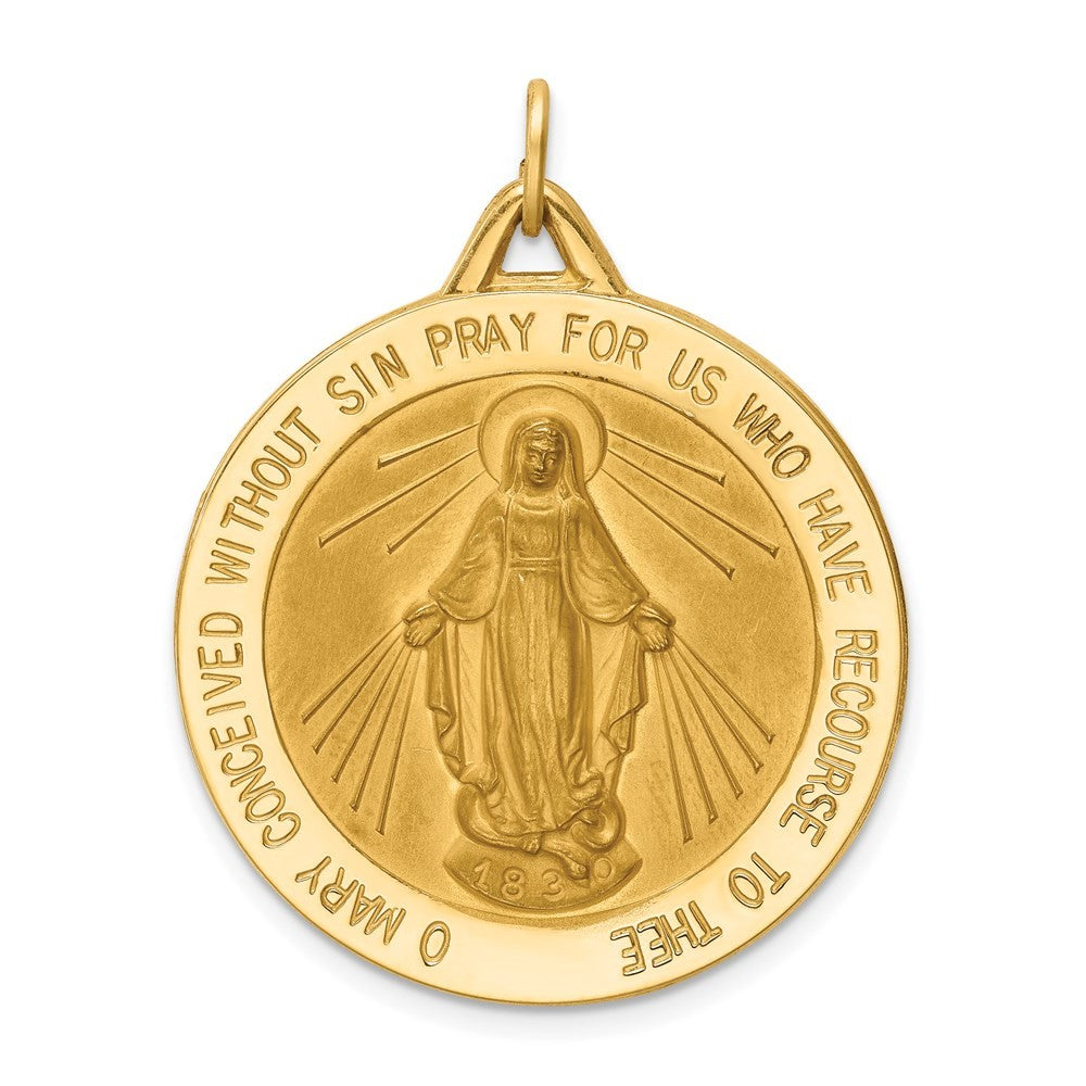 14k Yellow Gold Miraculous Medal Pendant