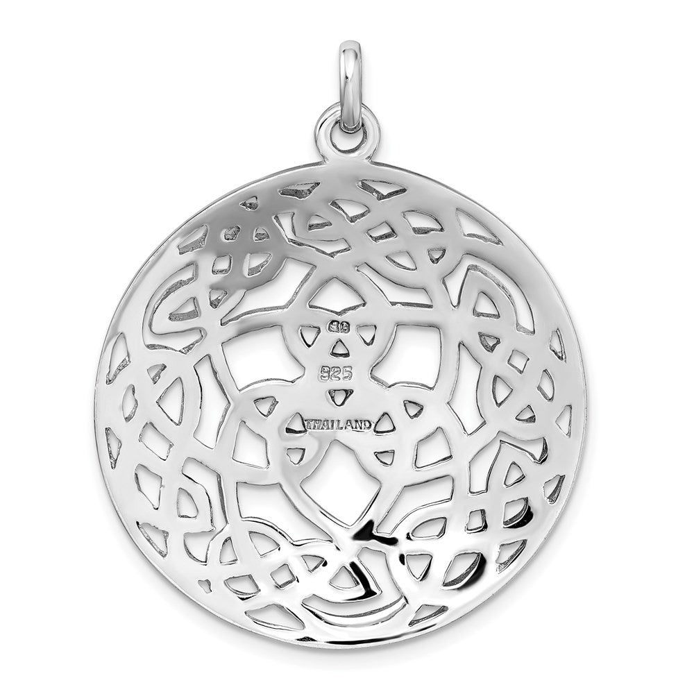 Sterling Silver Rhodium-plated Polished Celtic Pendant