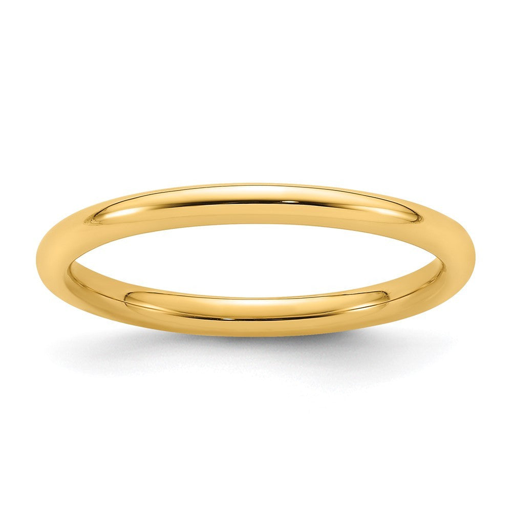 14k Yellow Gold  2mm Standard Weight Comfort Fit Wedding Band Ring Size 8.5