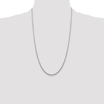 Sterling Silver 1.75mm Diamond-cut Round Box Chain