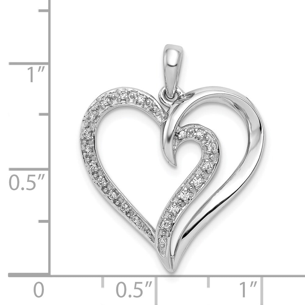 14k White Gold 1/10ct. Diamond Heart Pendant for Women