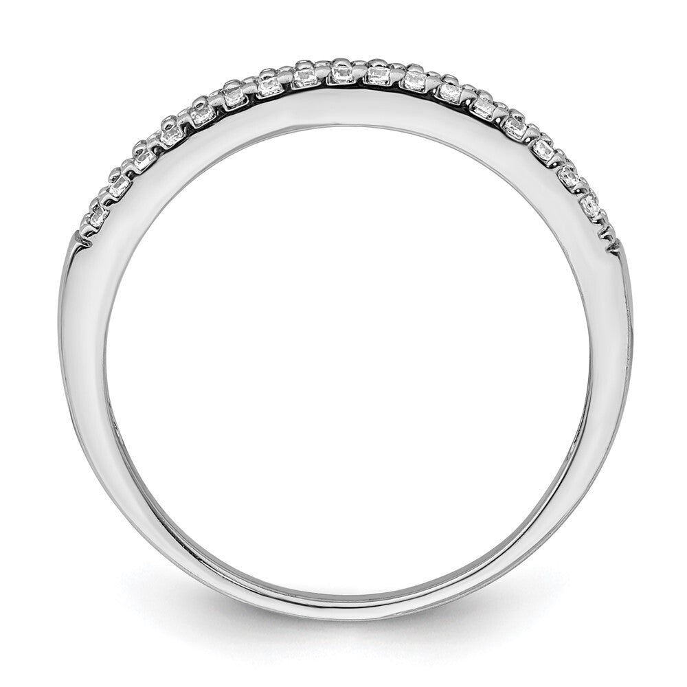 Sterling Silver Rhodium-Plated Cubic Zirconia Ring Size 8