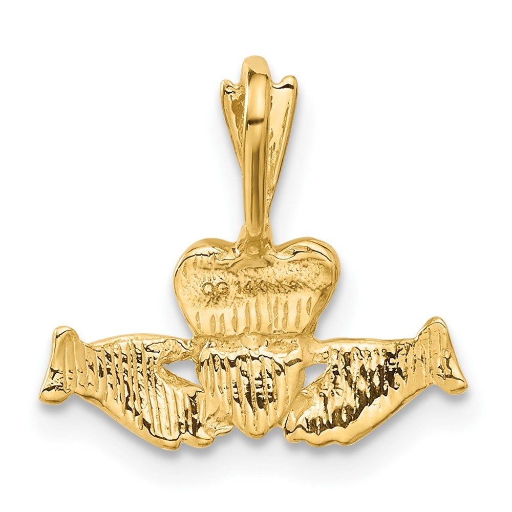 14k Yellow Gold Claddagh Charm