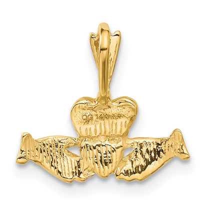 14k Yellow Gold Claddagh Charm