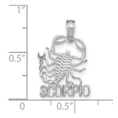14k White Gold SCORPIO Zodiac Charm