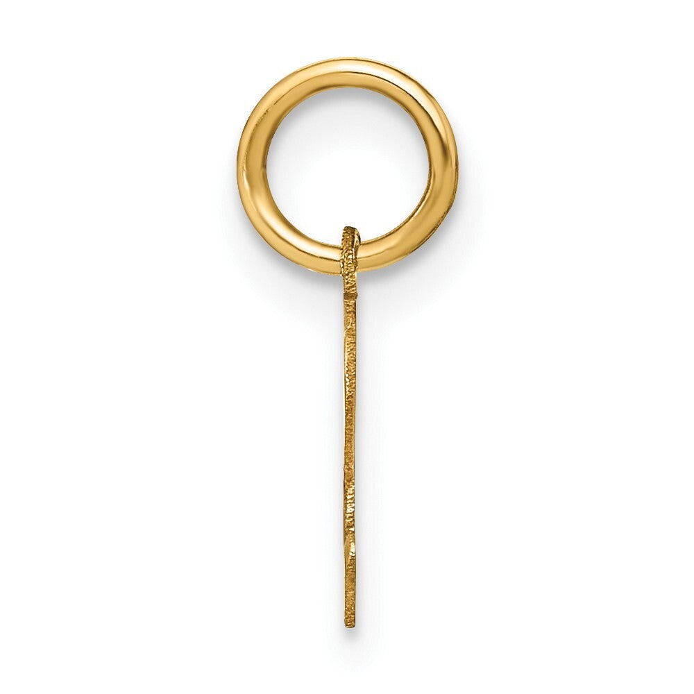 14k Yellow Gold Lowercase Letter E Initial Pendant for Women