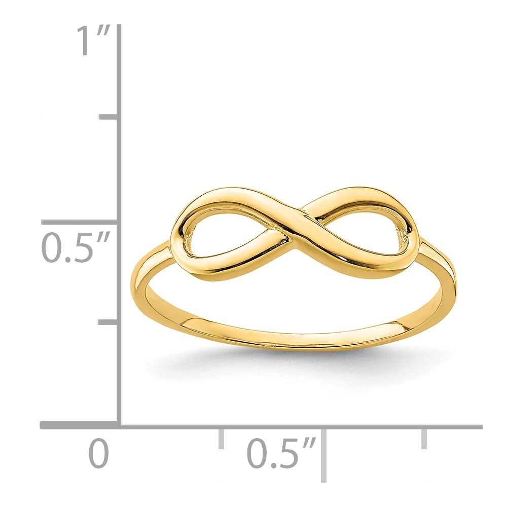 14K Yellow Gold Infinity Ring Size 7
