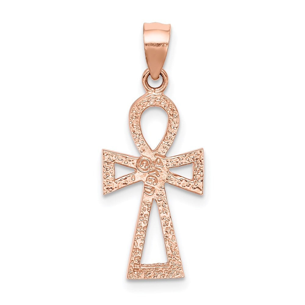 14K Rose Gold Polished Ankh Pendant