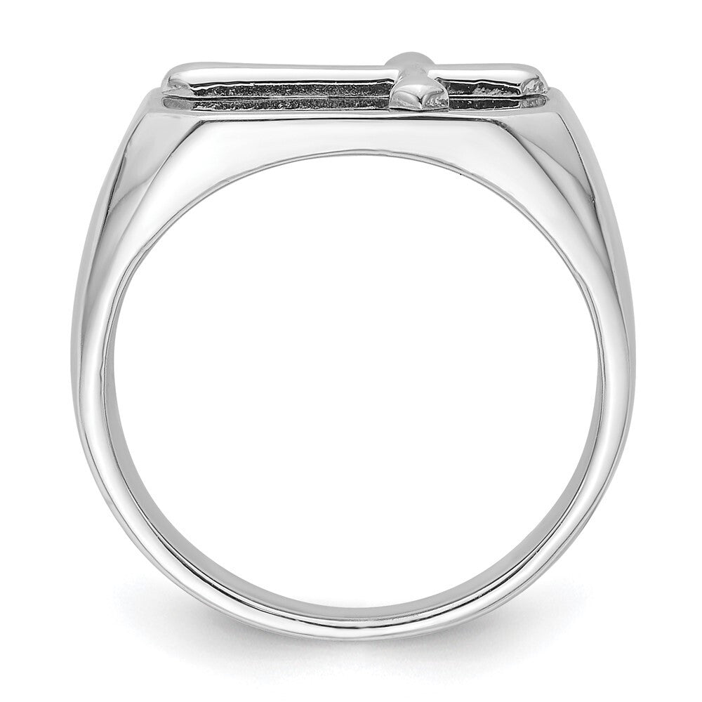 Sterling Silver Rhodium-plated Polished Cross Ring Size 6