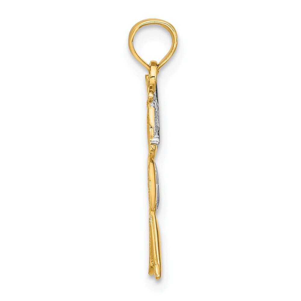14k Yellow Gold Textured Rhodium Boy Charm Pendant for Women