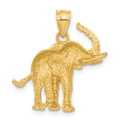14k Yellow Gold Elephant Pendant for Women