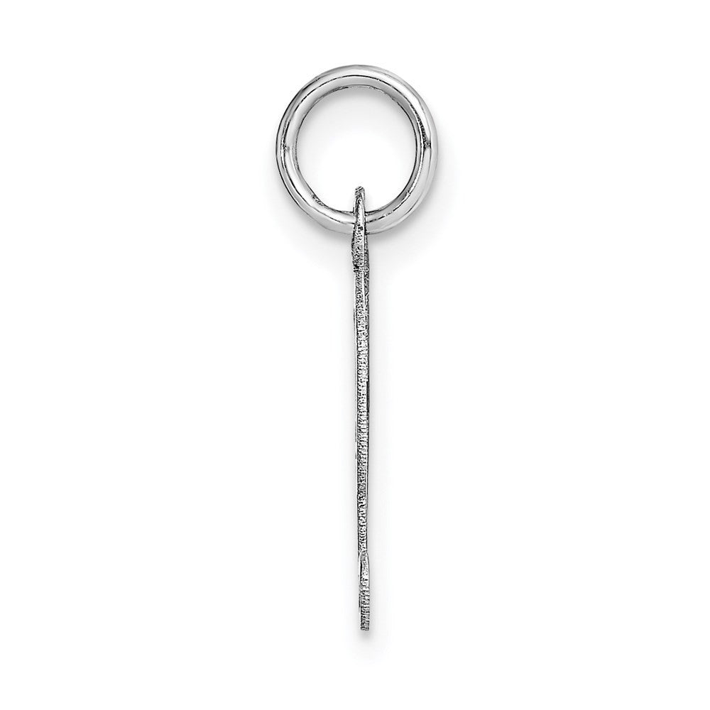 14k White Gold Small Fancy Script Letter H Initial Charm Pendant