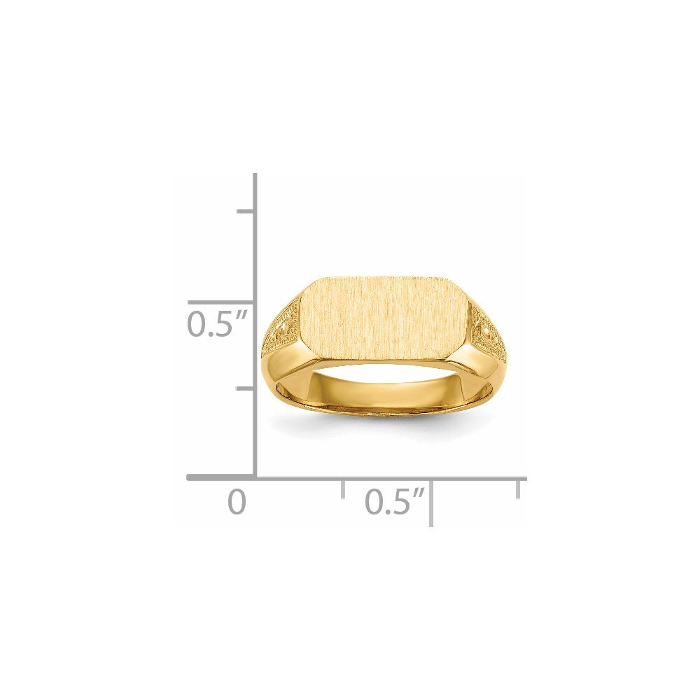 14K Yellow Gold 6.0x12.5mm Open Back Signet Ring
