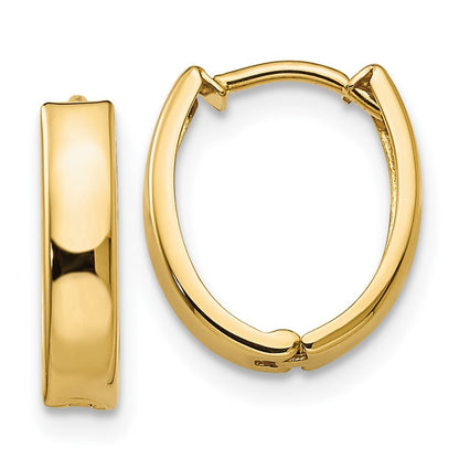 14k Yellow Gold Polished Hinged Hoop Earrings