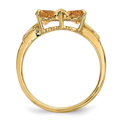 14K Yellow Gold Gold Polished Citrine Bow Ring