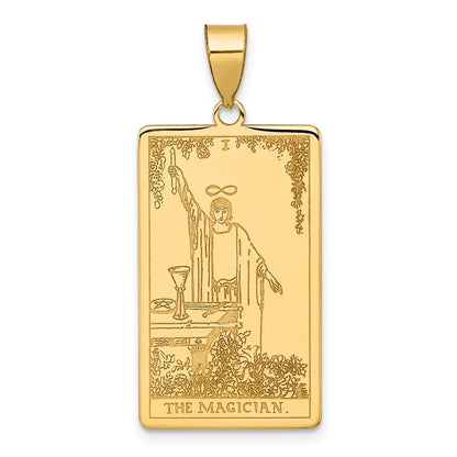 14k Yellow Gold The Magician Tarot Card Pendant for Women