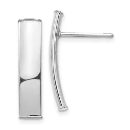 14k White Gold Polished 5mm Stud Earrings Gift for Women