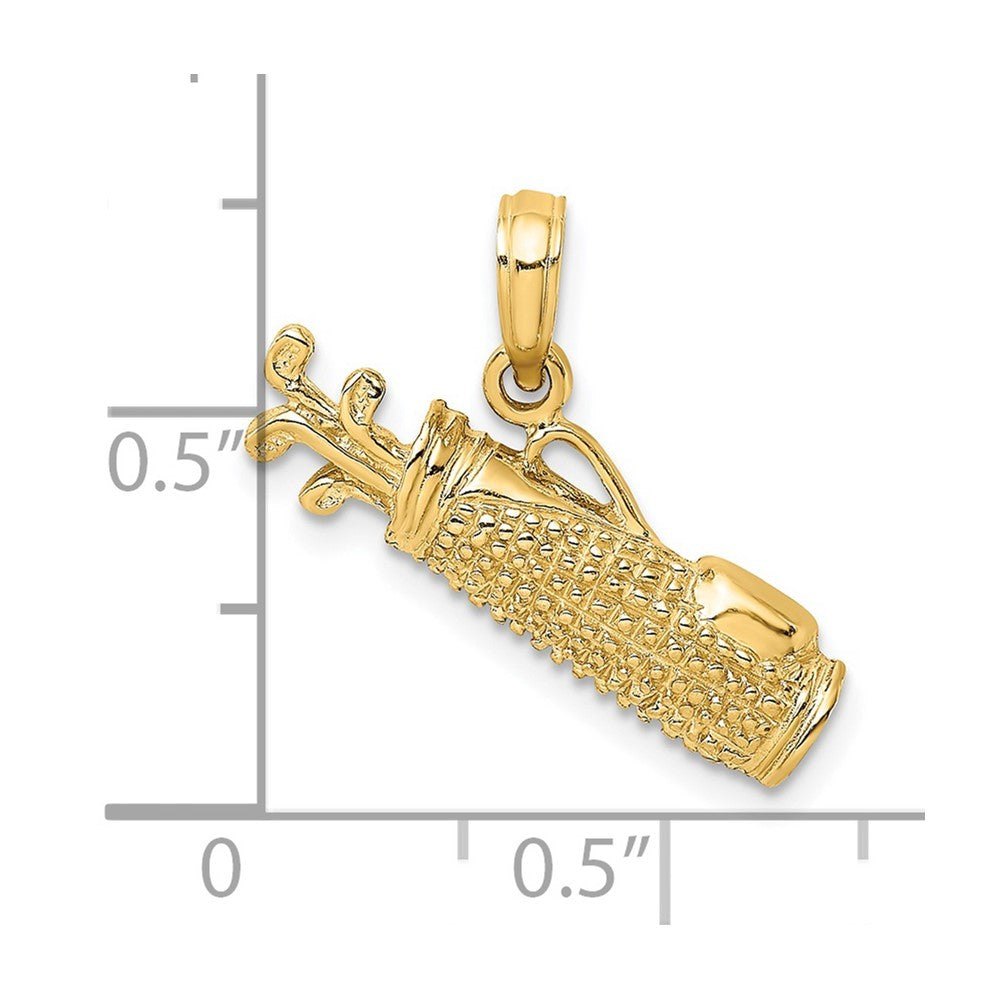 14k Yellow Gold Golf Bag Charm