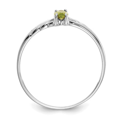 14k White Gold Peridot Birthstone Ring