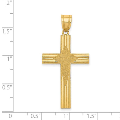 14k Yellow Gold Laser Designed Cross
