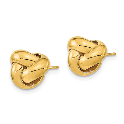 14k Yellow Gold Polished Love Knot Stud Earrings Gift for Women