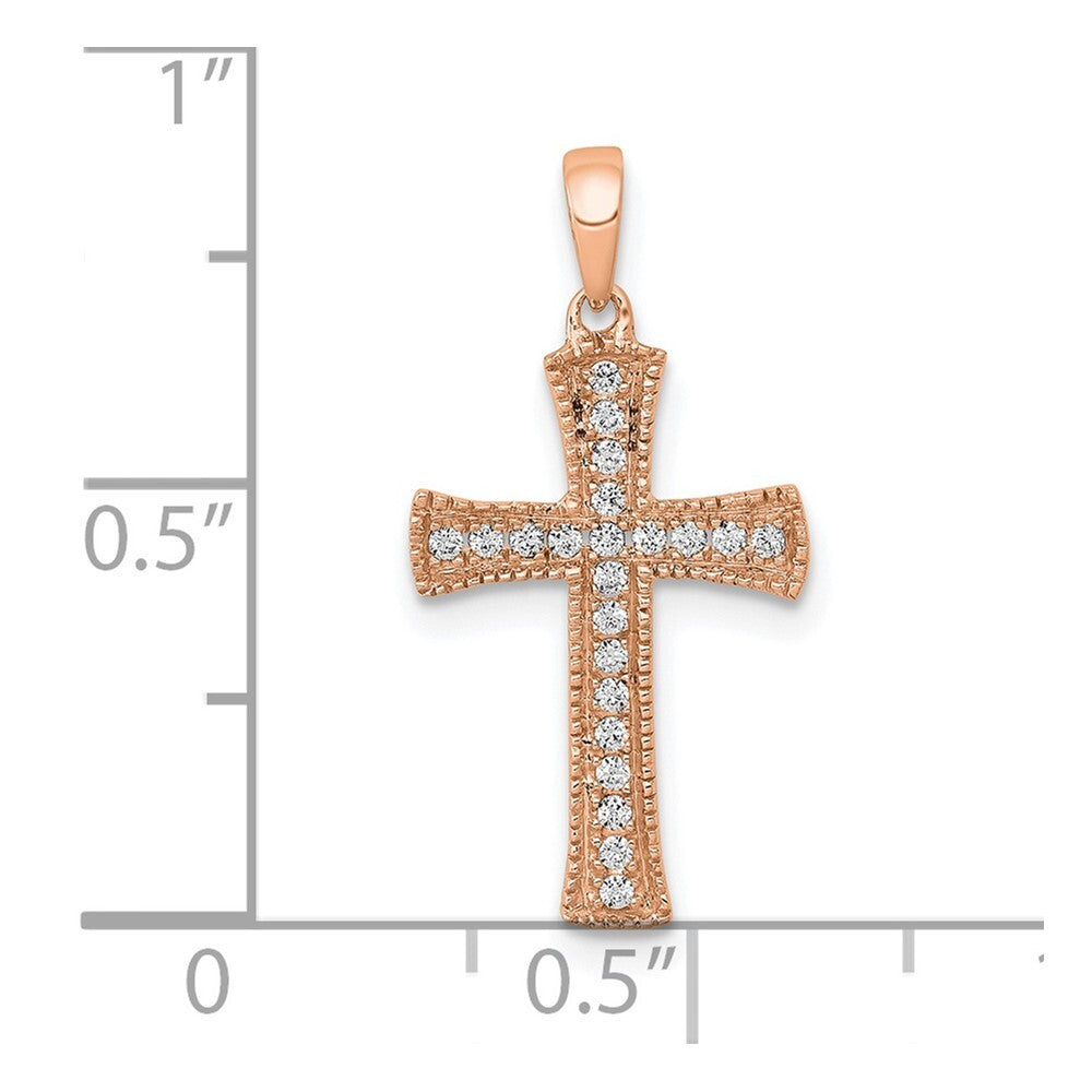 14k Rose Gold Diamond Pendant for Women