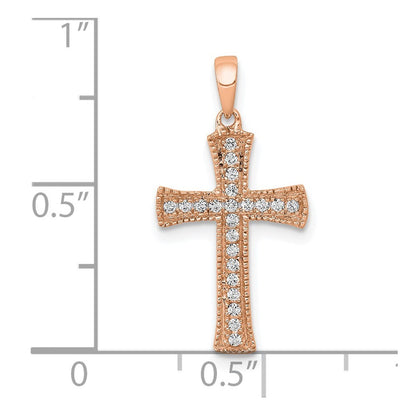 14k Rose Gold Diamond Pendant for Women