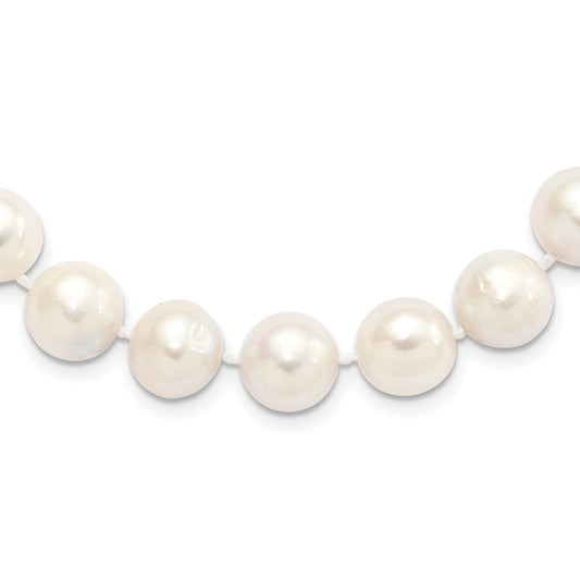Sterling Silver Rhodium-plated 12-13mm White Cultured Pearl Necklace 18"