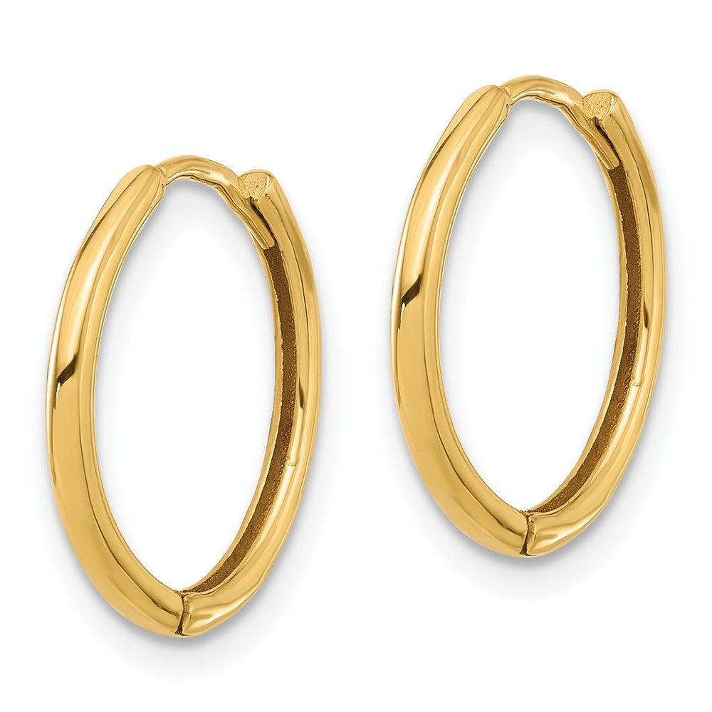 14k Yellow Gold Polished Hinged Hoop Earrings